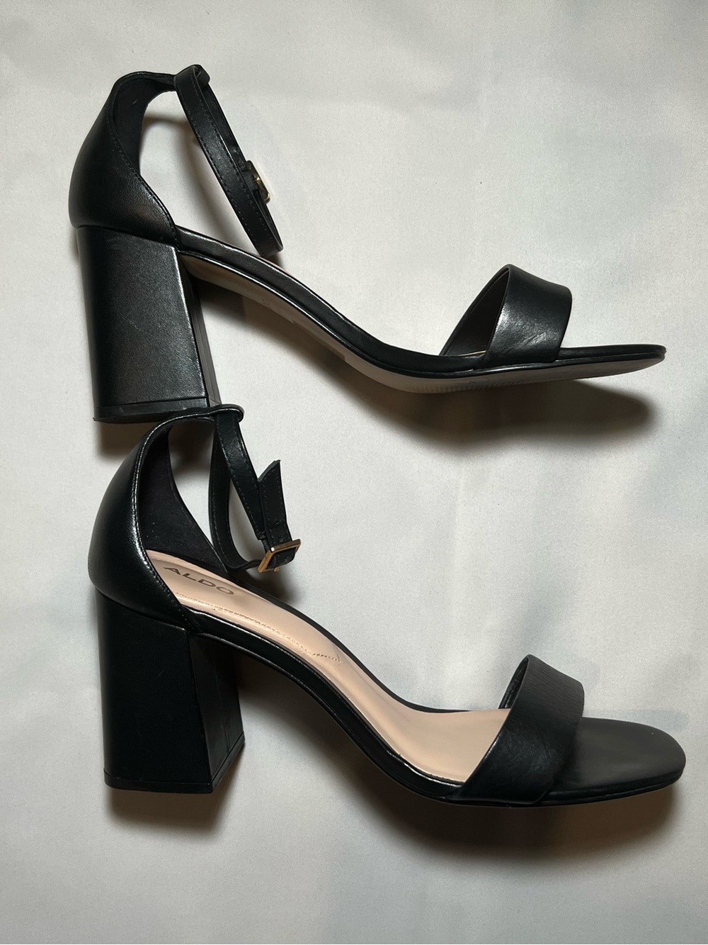 ALDO Black Block Heel Ankle Strap Sandals – Size 8 (EU 38.5) - Picture 5 of 11